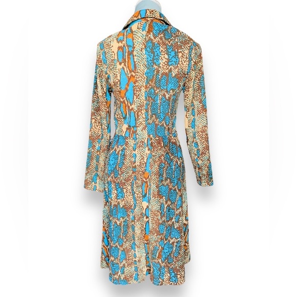 Zara Snake Print Midi Long Sleeve Dress Size Small NWT - Picture 7 of 12